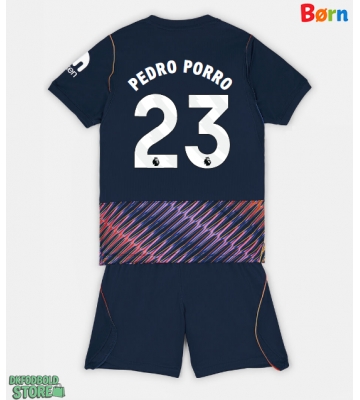 Tottenham Hotspur Pedro Porro #23 Replika Babytøj Udebanesæt Børn 2026-27 Kortærmet (+ Korte bukser)